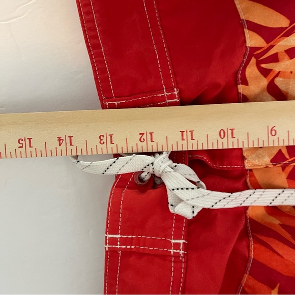 Chaps men LARGE Swim Trunks shorts Pockets mesh lined orange tropical swimwear - Picture 12 of 15